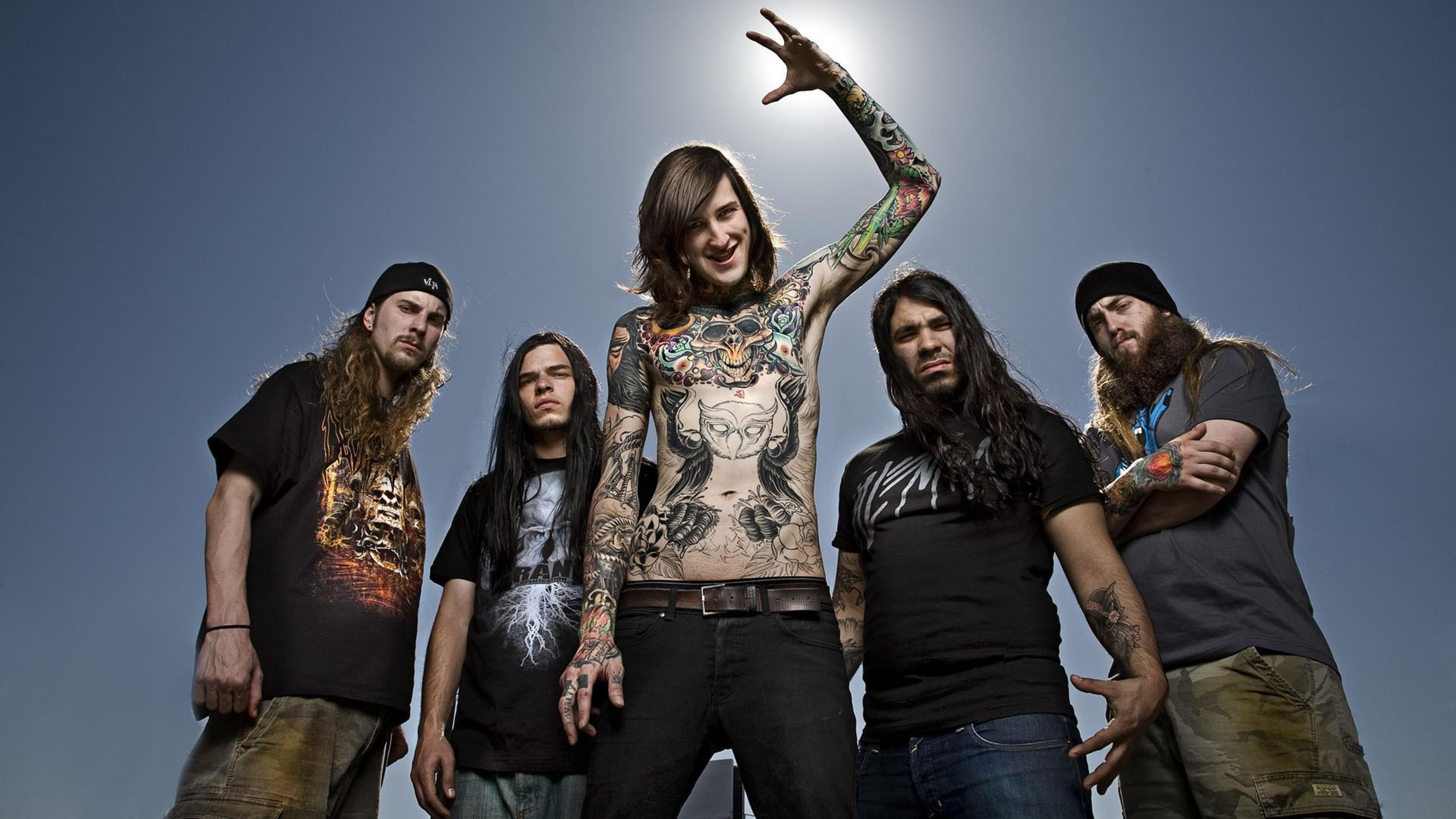 Download Wallpaper 3840x2160 Suicide silence, Tattoo, Rockers, Sky