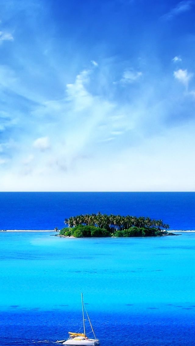 Small island during the summer iPhone 5s Wallpaper Download ...