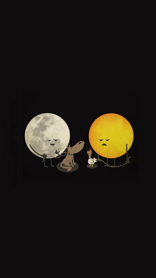Moon & Sun - iPhone wallpapers mobile9 #cute #cartoon #funny