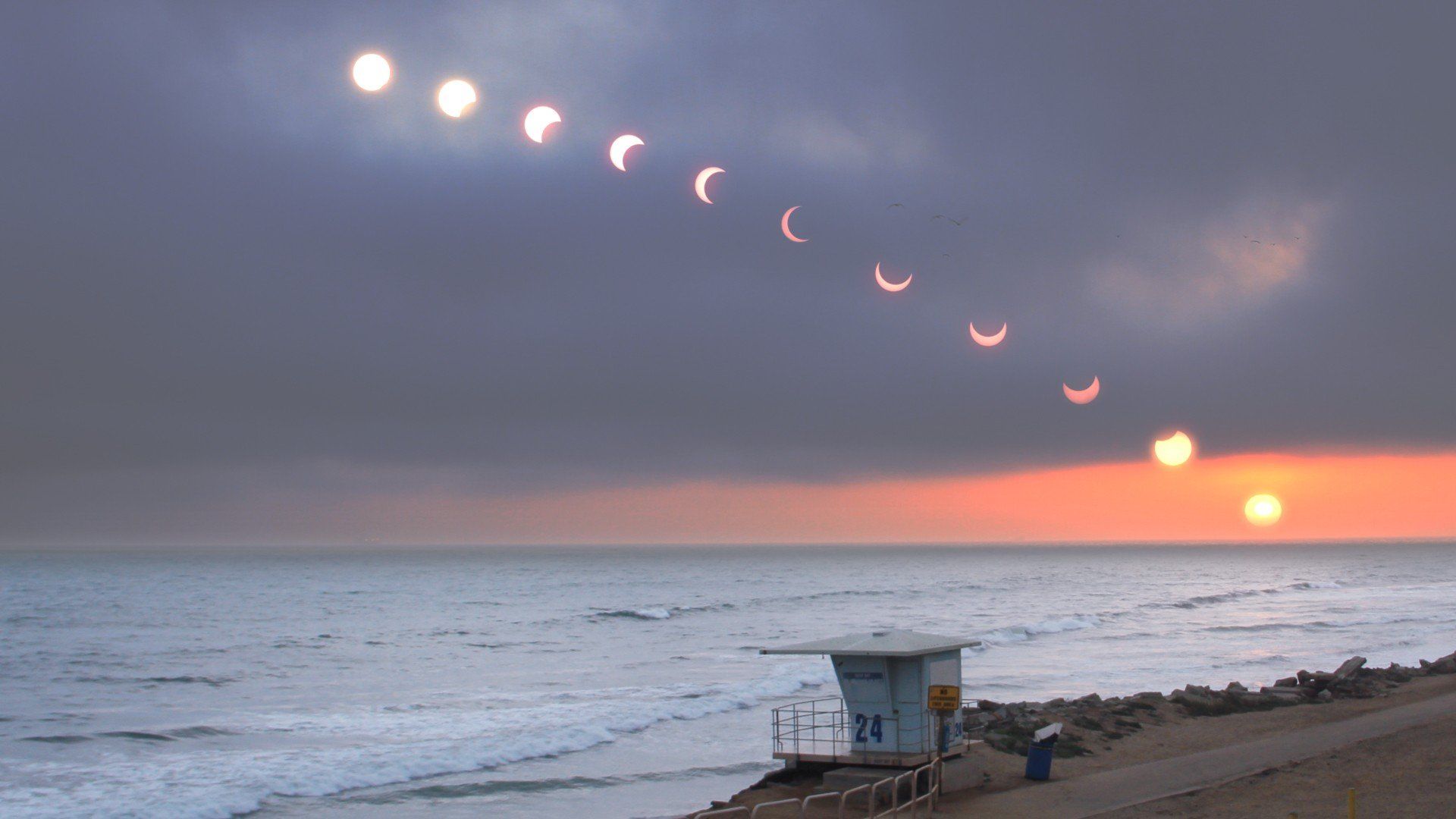 Landscapes Sun Moon eclipse beaches wallpaper | 1920x1080 | 285332 ...