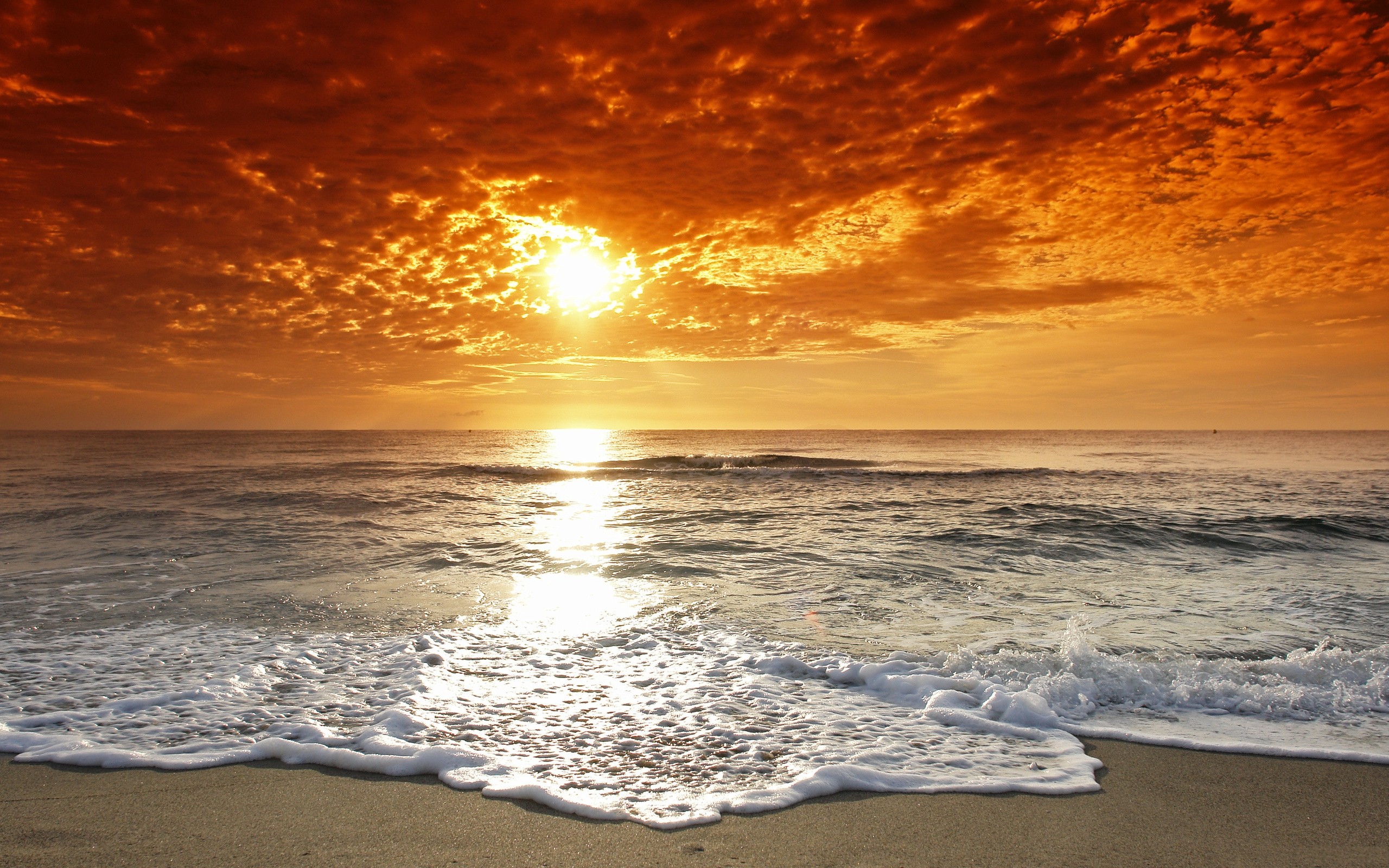 Water clouds sun beach sand wallpaper 2560x1600 15240