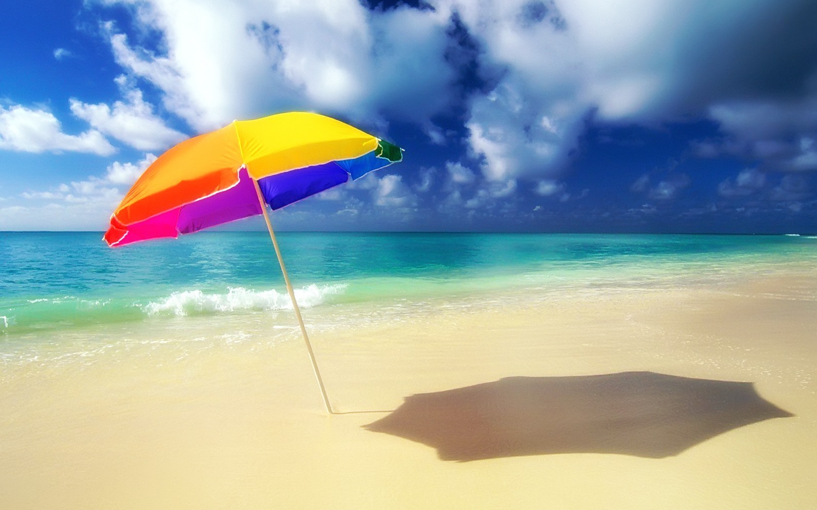 Download Sun umbrella Wallpaper Beaches Nature Wallpaper 1680x1050