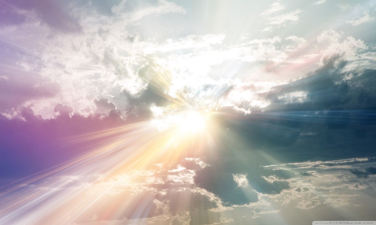 Sun Rays Through The Clouds Colorful HD desktop wallpaper