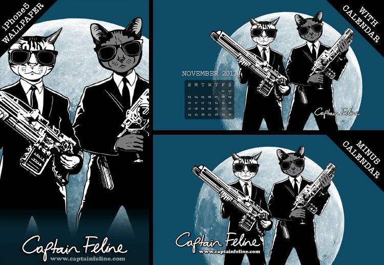 Cats In Black Desktop and iPhone Wallpapers | Captain Feline T ...
