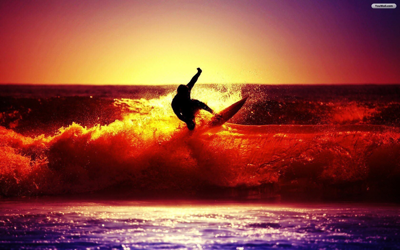 Sunset Surfer Desktop Wallpaper WallpapersCow.com