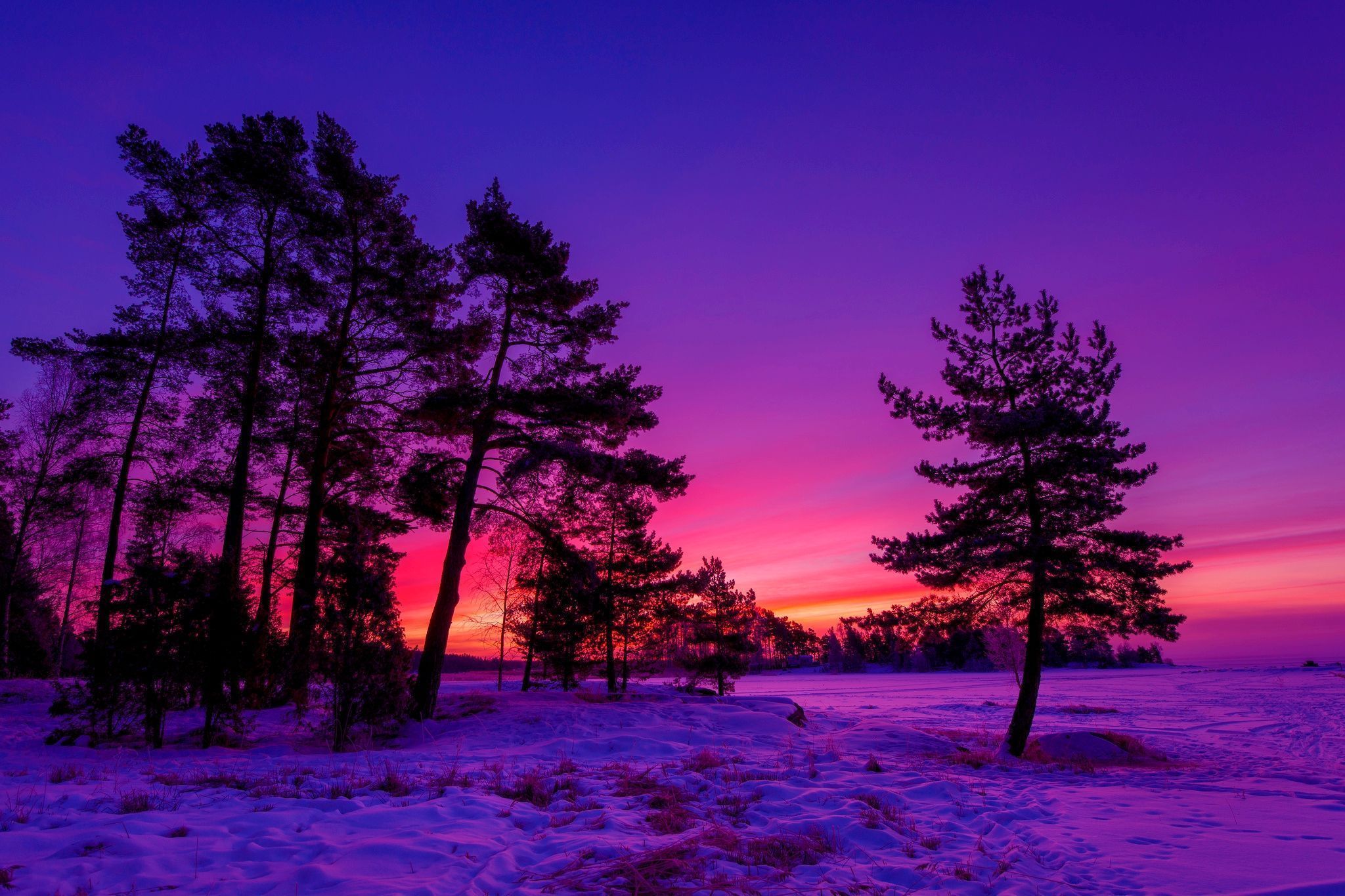 Winter Sunset Desktop Wallpapers - HD Wallpapers Backgrounds of