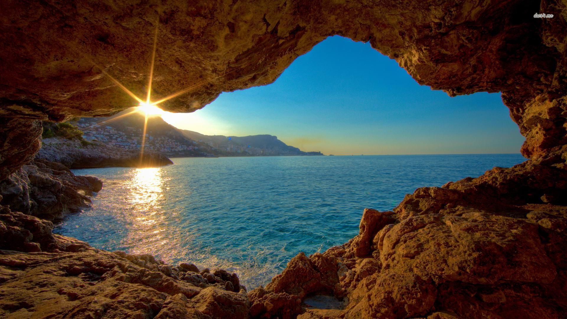6712 view from cave at sunset 1920x1080 nature wallpaper