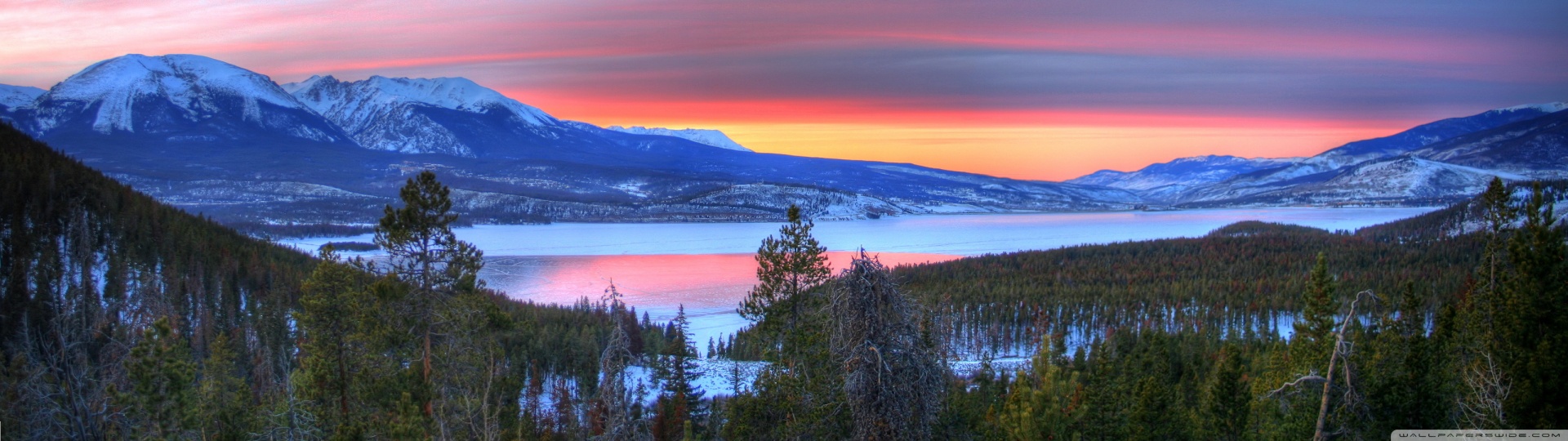 Mountain Lake Sunset Nature HD desktop wallpaper : Widescreen ...