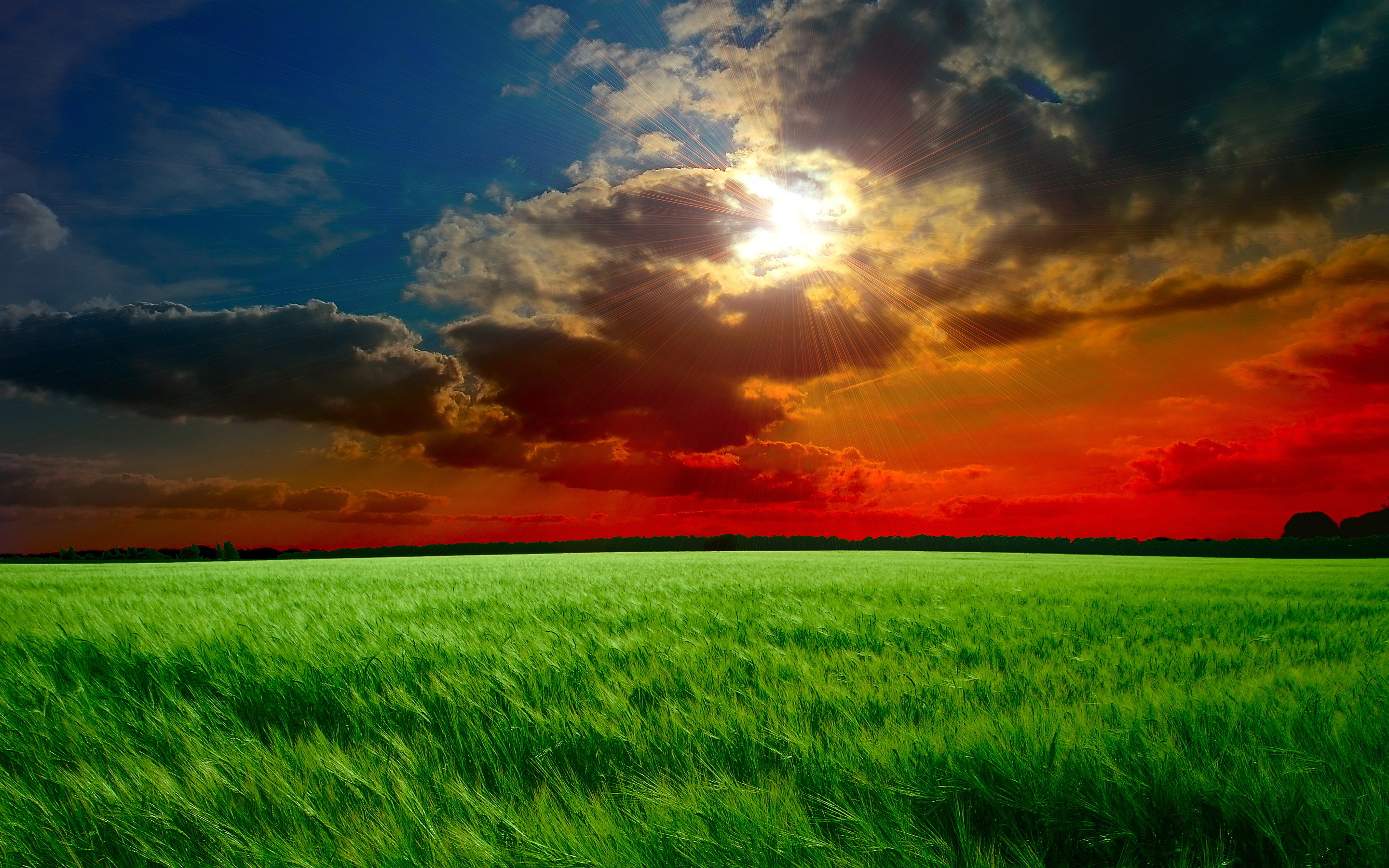 Download Red Sunset Landscape Nature HD - Nature Wallpaper HD