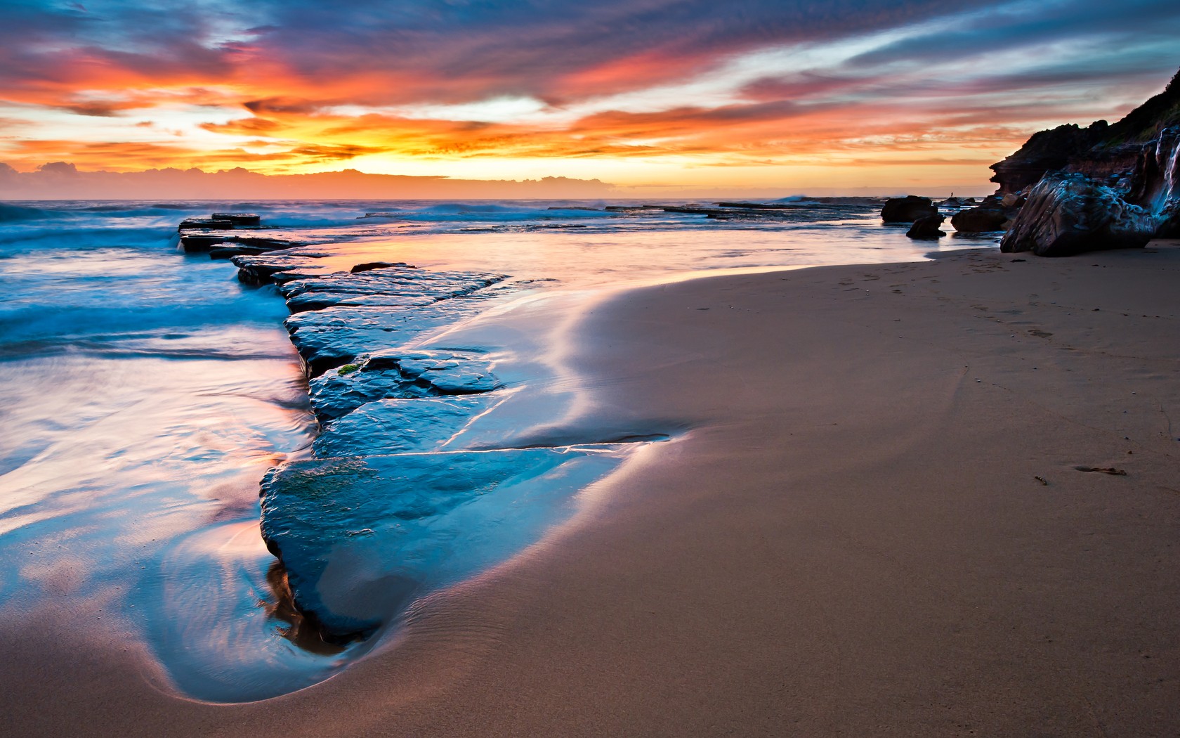 Sunset Nature Beach Sand Seas Colors : Desktop and mobile ...