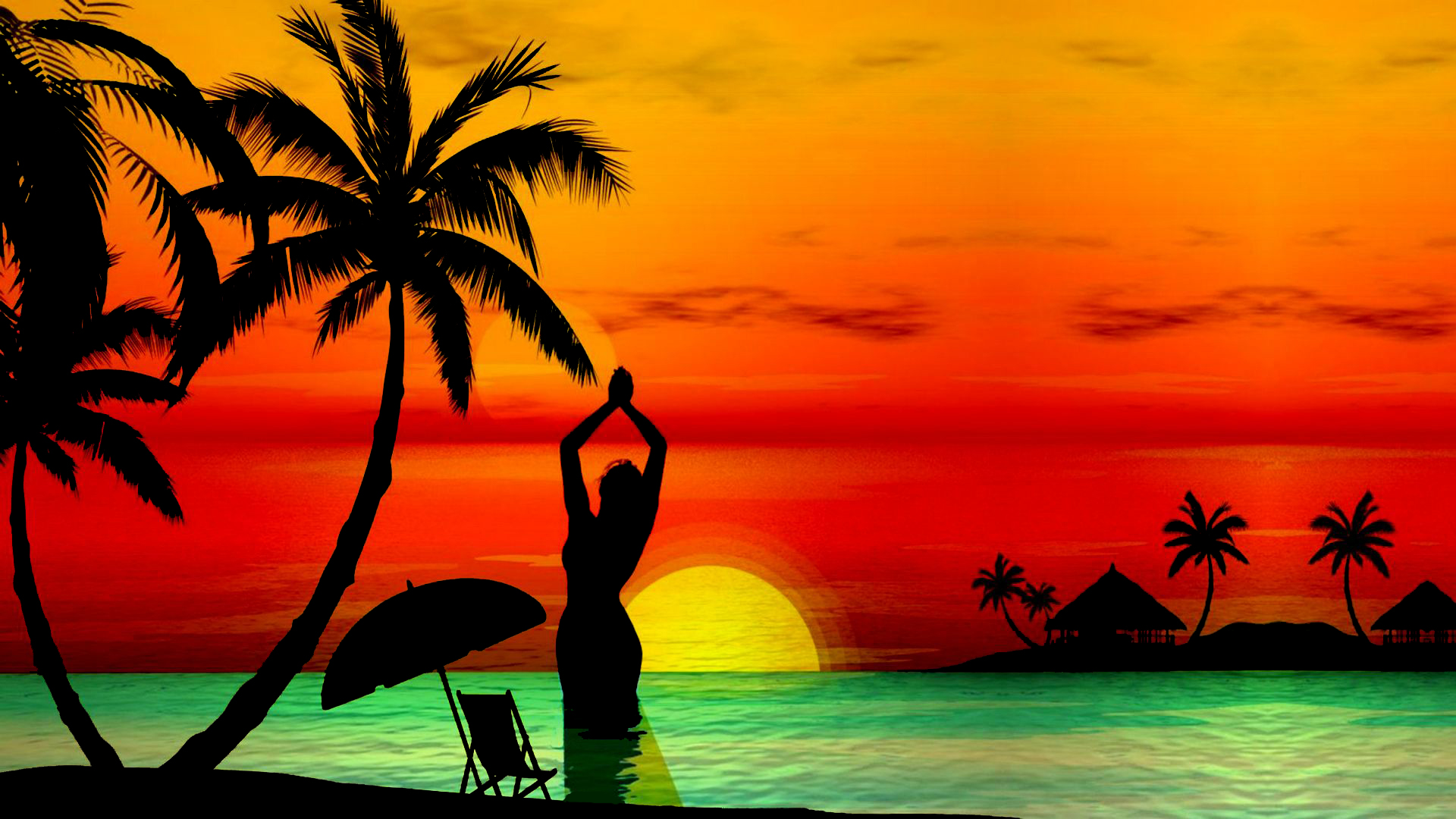 Sunset On The Beach Wallpapers