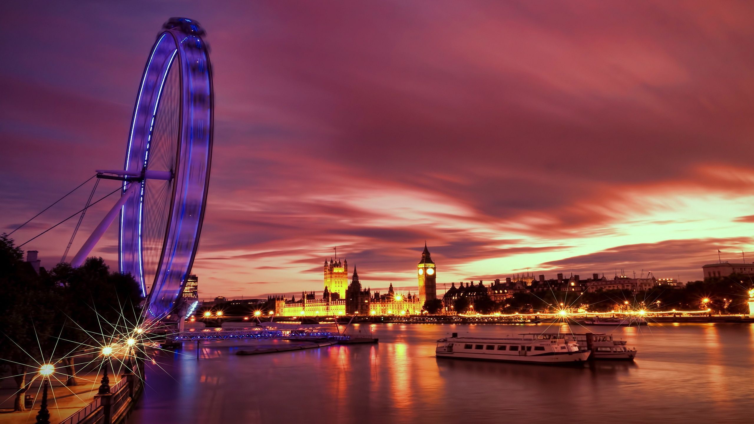 2560x1440 London sunset Wallpaper