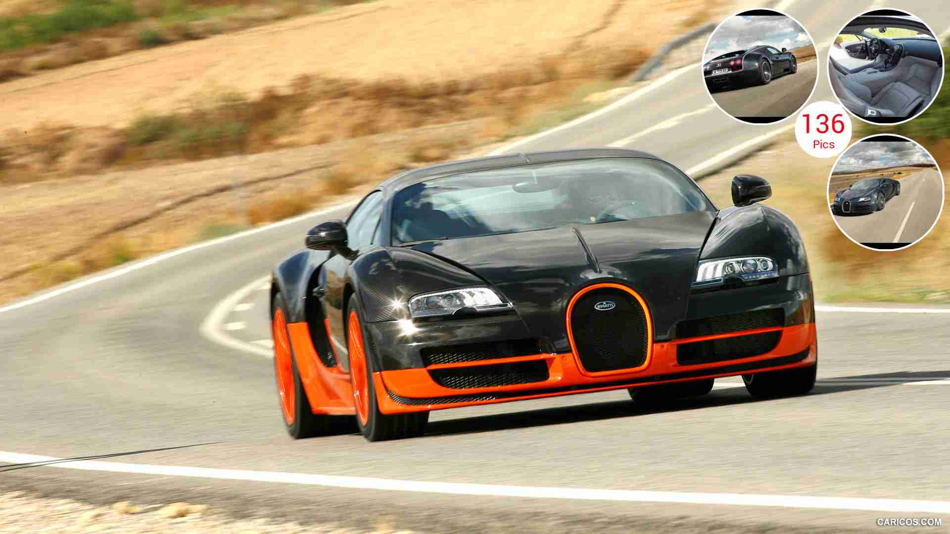 Bugatti Veyron Super Sport - Orange & Black HD Wallpaper
