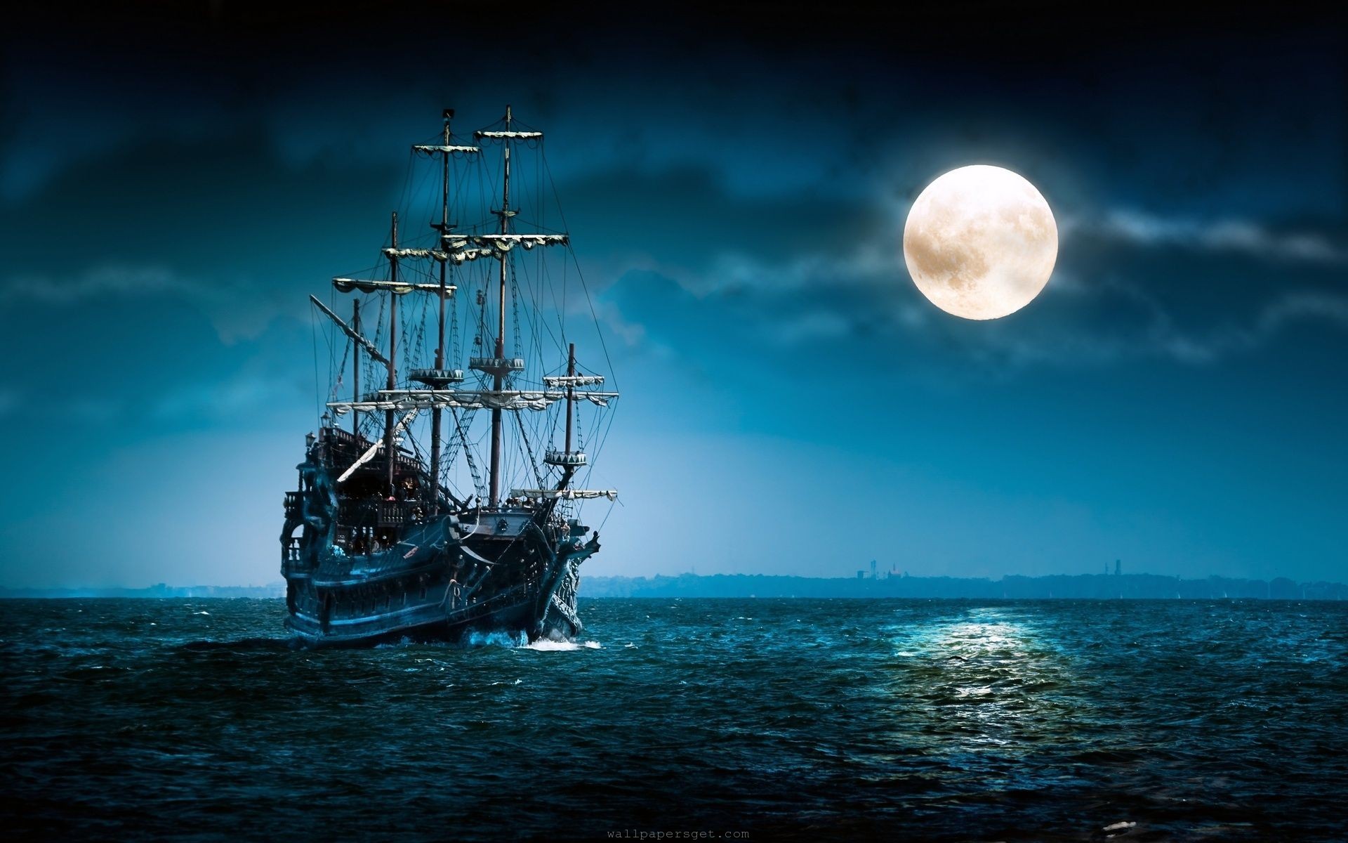 Super Moon Wallpaper In The Sea #4759 Wallpaper | High Quality ...