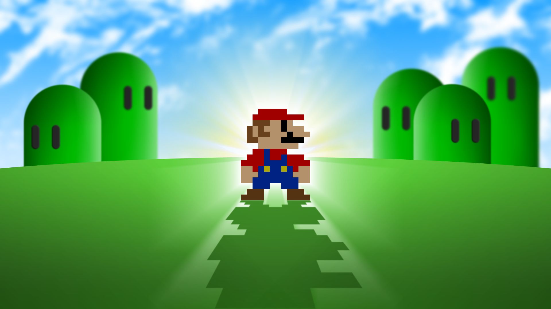 Pixelated Mario HD Wallpaper | 1920x1080 | ID:33813