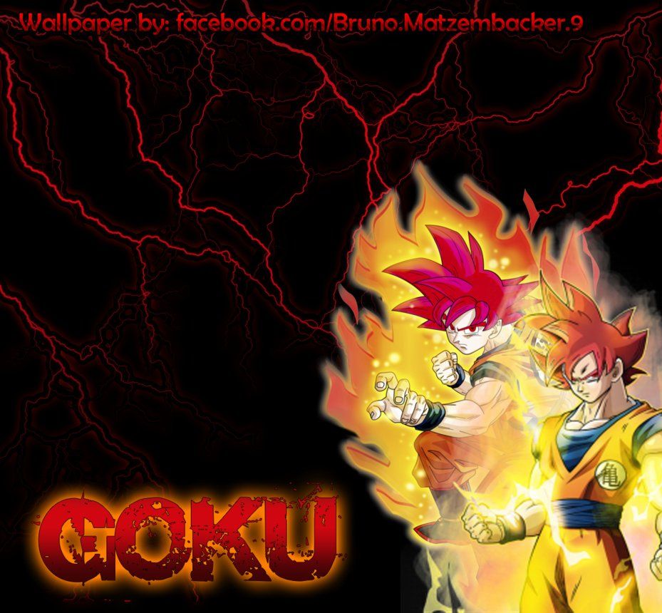 Wallpaper Goku Super Saiyan God ByLewildgoku by lewildgoku