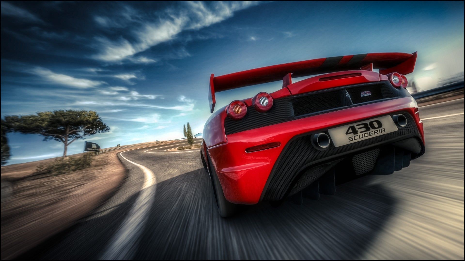 car, Road, Motion Blur, Red Cars, Ferrari, Ferrari F430 Scuderia ...