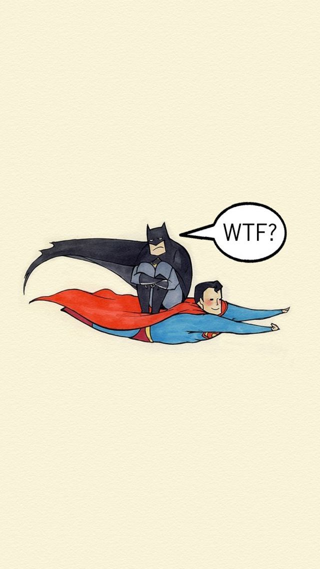 Superman giving Batman a lift #iPhone #wallpaper iPhone