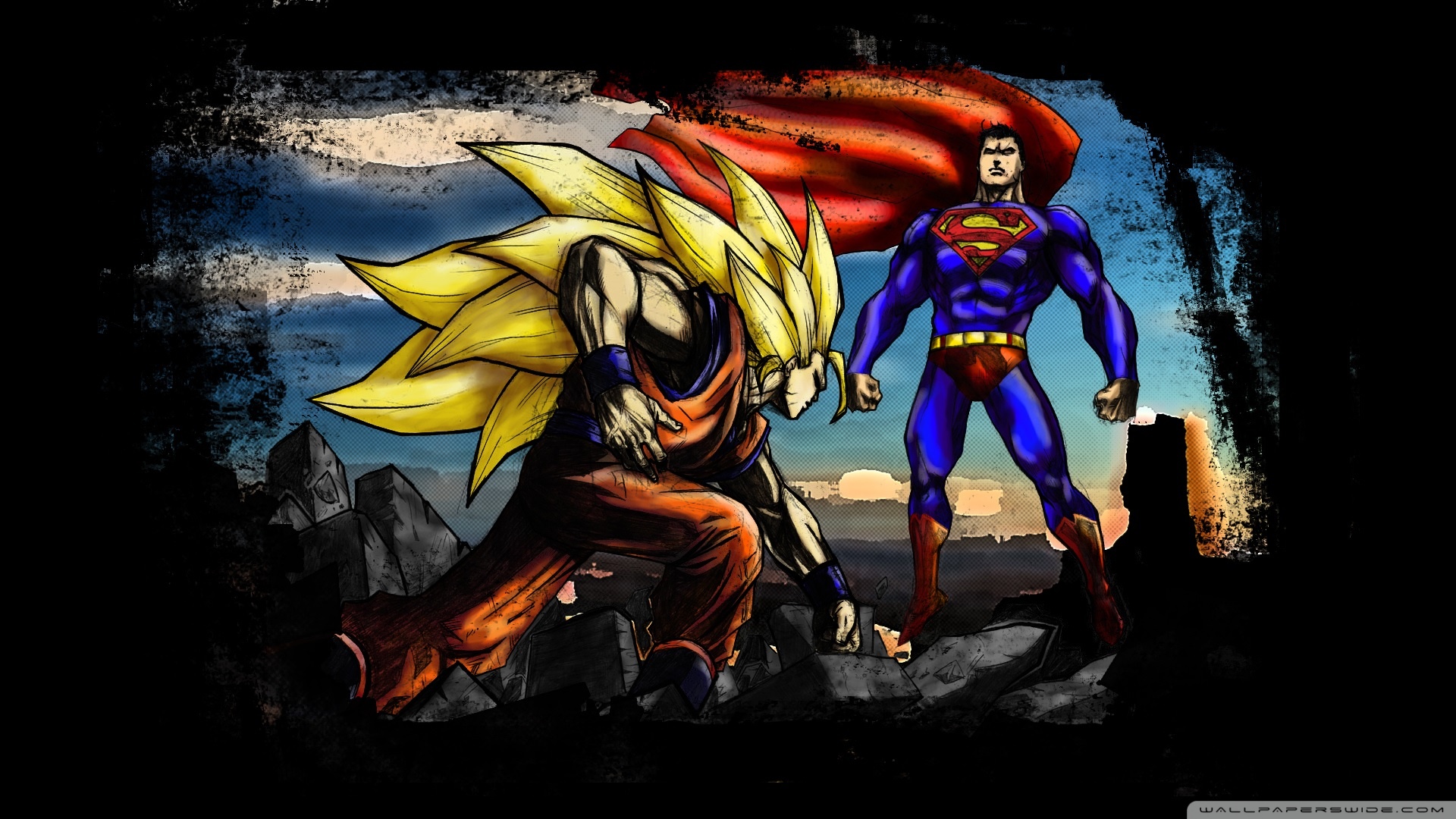 Superman VS Goku Wallpaper Full HD 1920x1080 - Free wallpaper