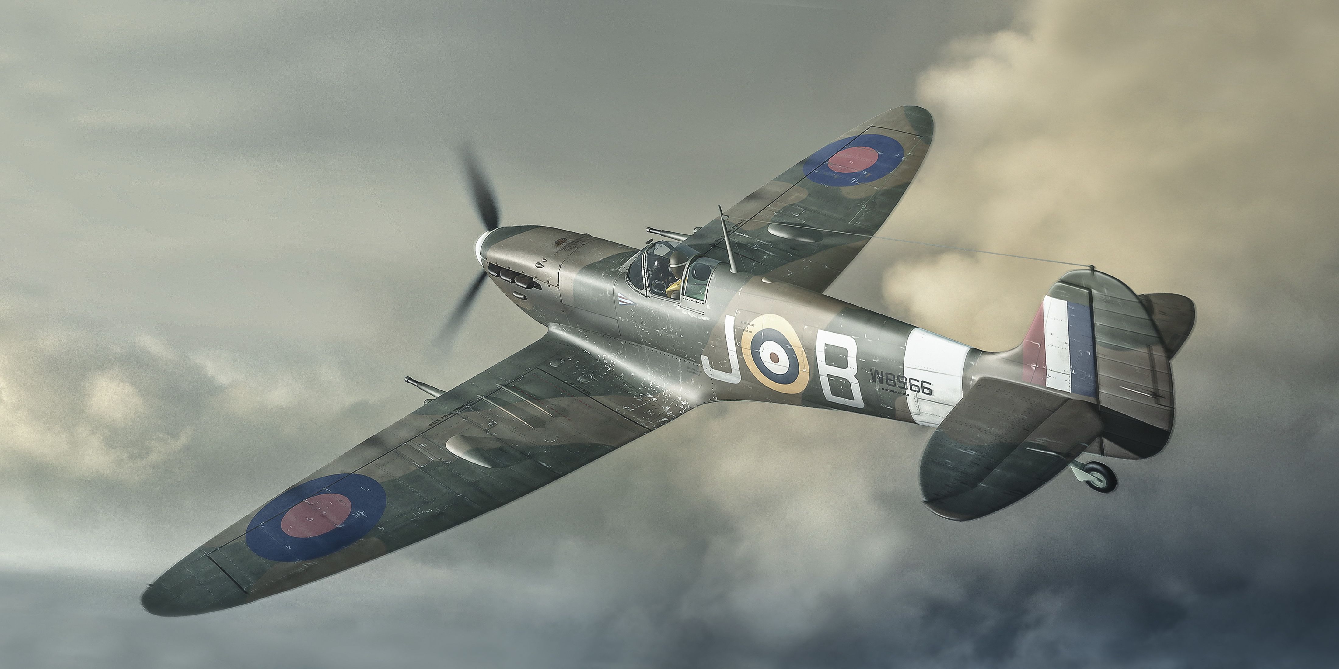 Wallpapers Airplane Painting Art Supermarine Spitfire Aviation