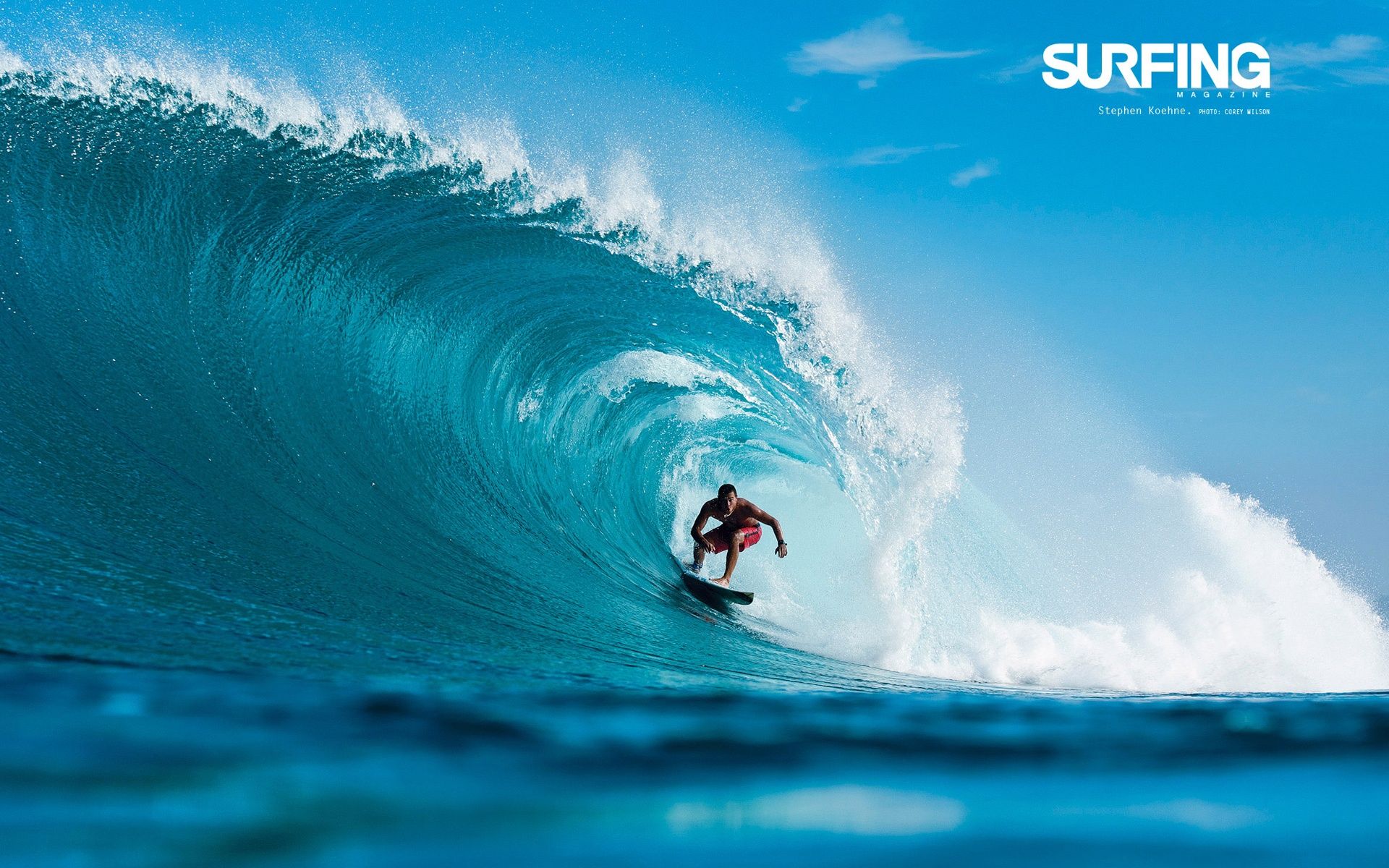 Stephen Koenig in Surfing Magazine in Teahupoo Tahiti desktop ...