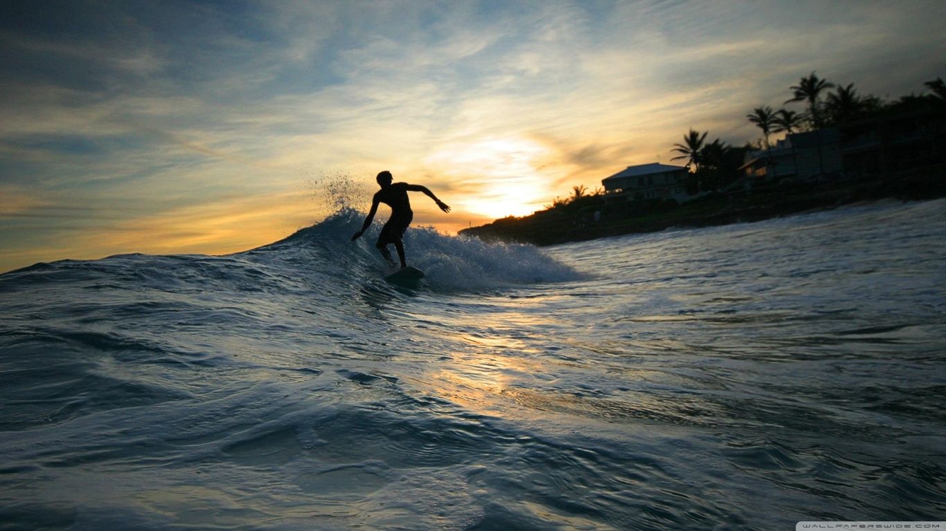 Surfer Silhouette HD desktop wallpaper : Widescreen : High ...