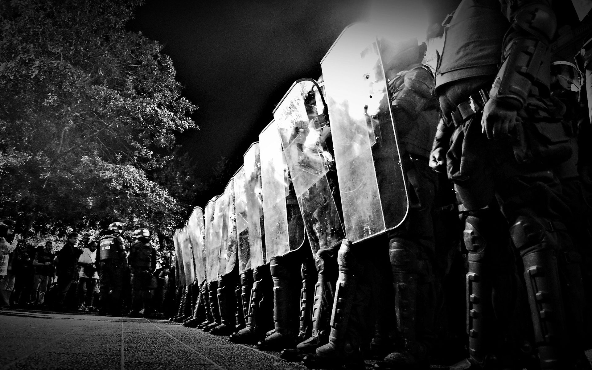 Police swat black white bw people anarchy riot weapons wallpaper ...