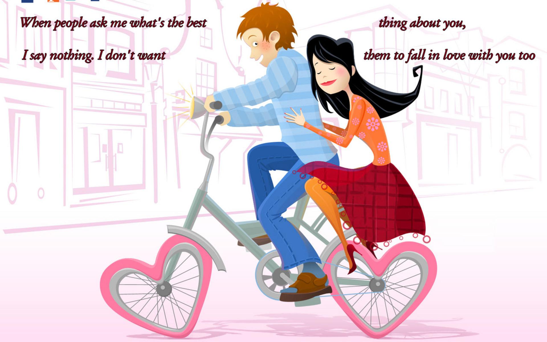 Cute sweet Cartoon Couple Love HD Wallpaper, get it now
