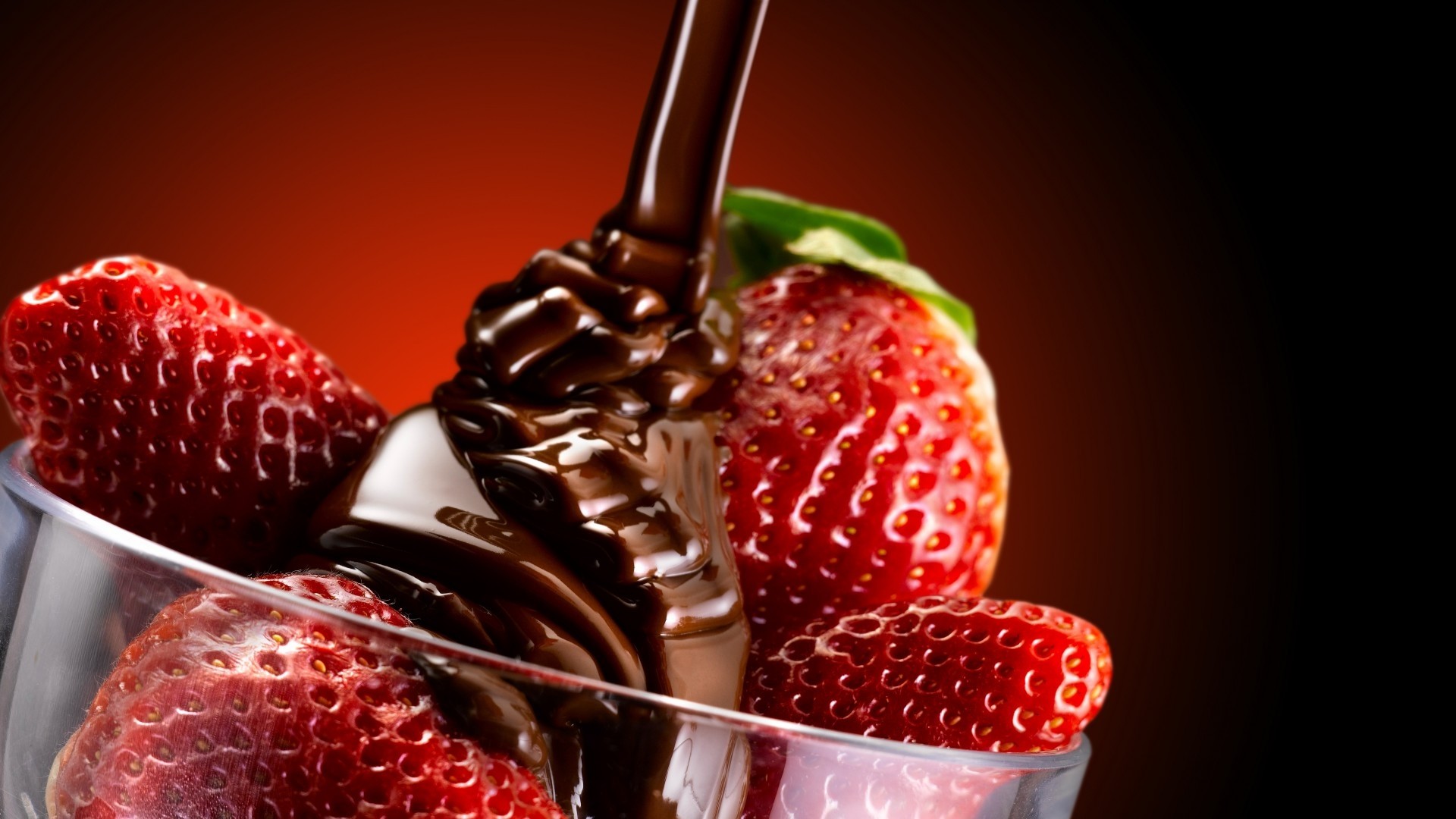 Flowers: Sweet Strawberries Dessert Chocolate Free Desktop ...