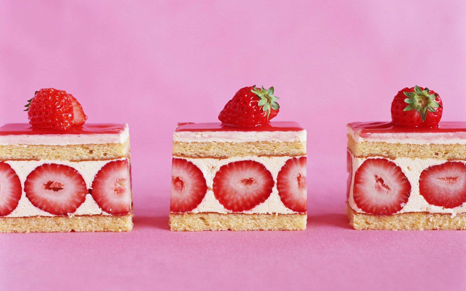 Food desert sweet cake fruit strawberries color cream sugar red