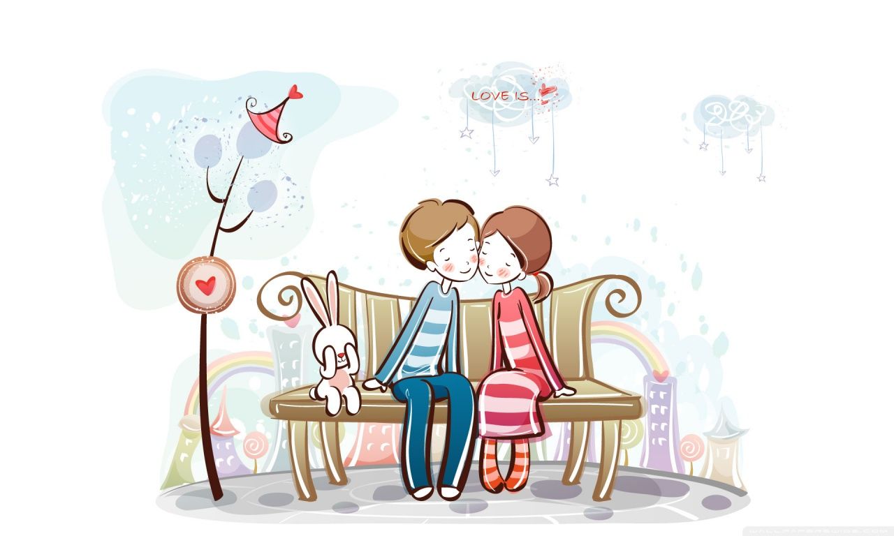 Sweet Couple On Bench HD desktop wallpaper : High Definition ...