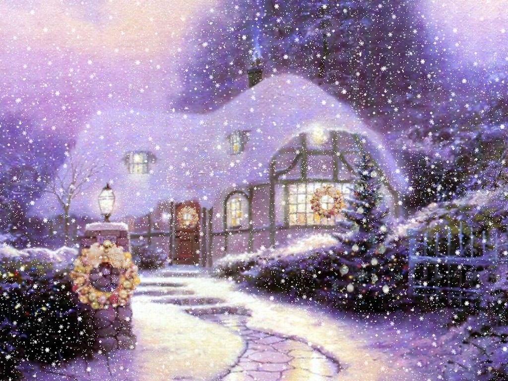 Wallpapers Sweet Home Free Christmas Cottage 1024x768