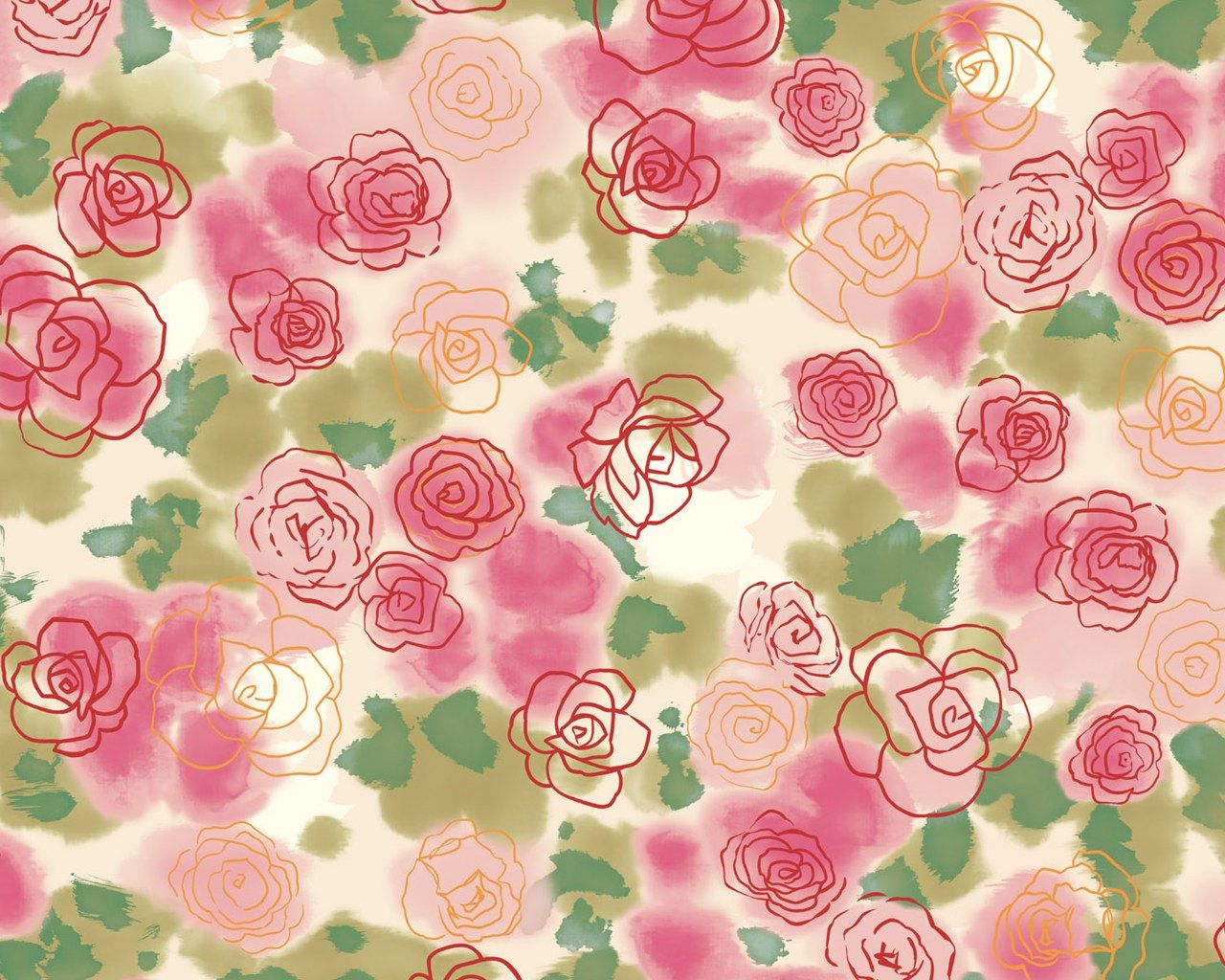Colors in Japanese Style - Sweet Flower Pattern Design 1280x1024 ...