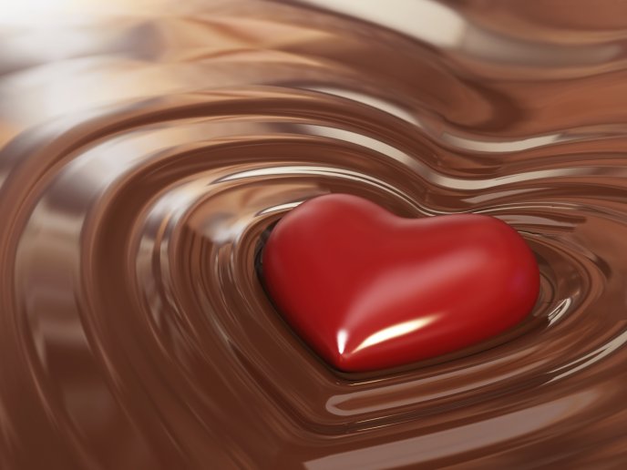The sweetest moment - heart of chocolate