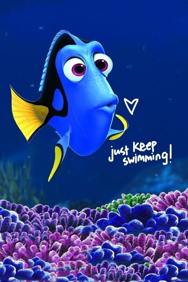 Just Keep Swimming iPhone 4 Wallpaper (640x960)