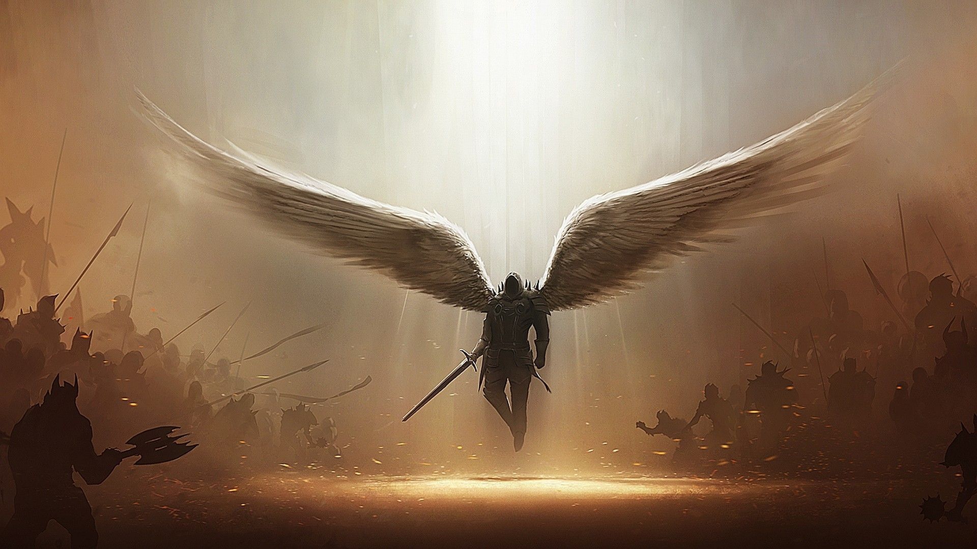 Download Wallpaper 1920x1080 Devil may cry, Character, Wings, Army ...