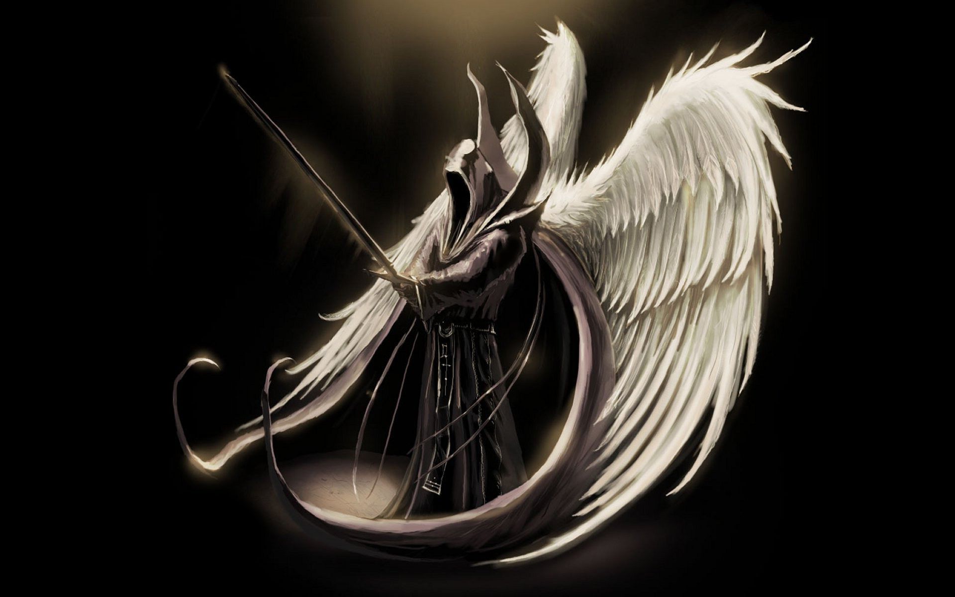 Dark angel holding a sword Wallpaper 27970