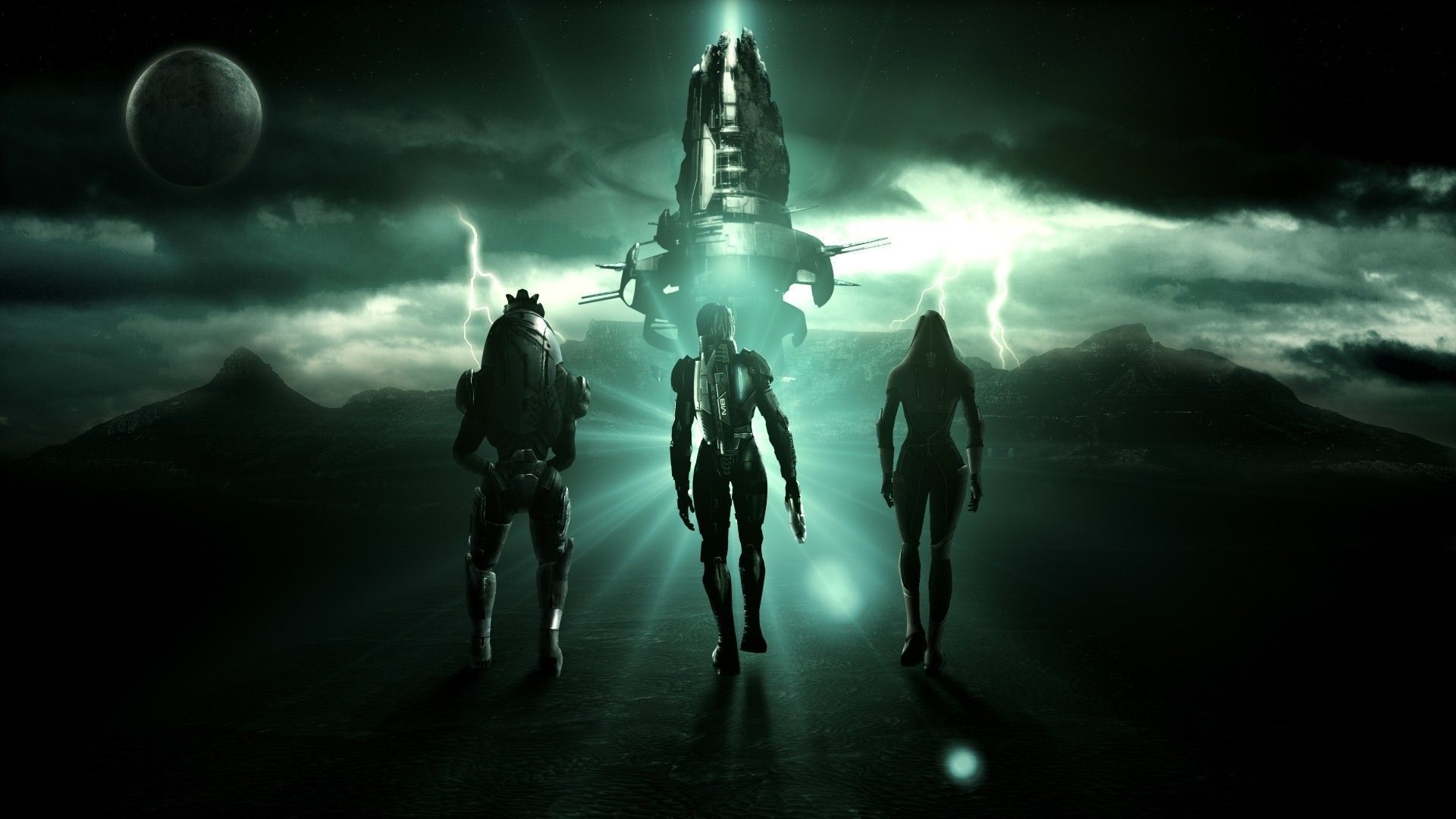 hd wallpaper Mass Effect Tali Zorah Characters Spaceship Sky ...
