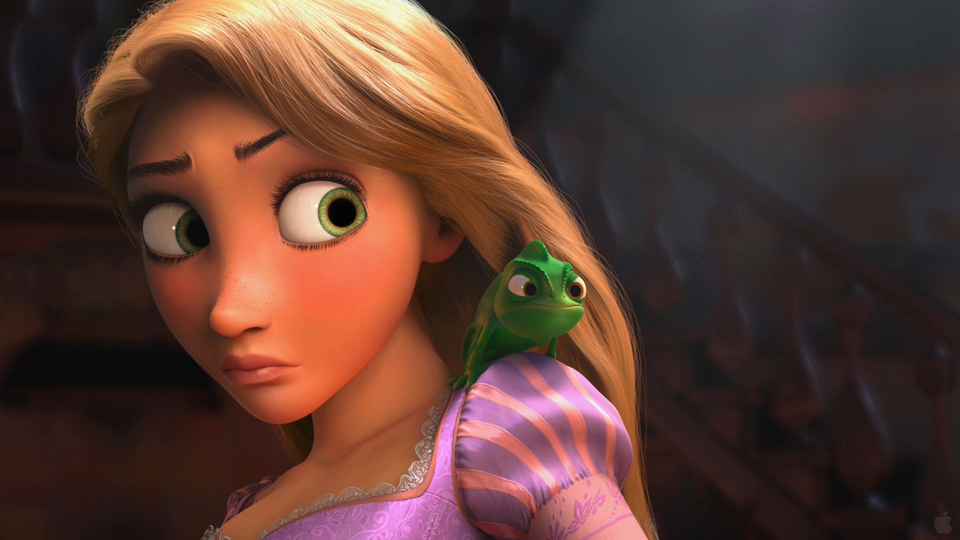 Rapunzel and Pascal from Tangled Desktop Wallpaper