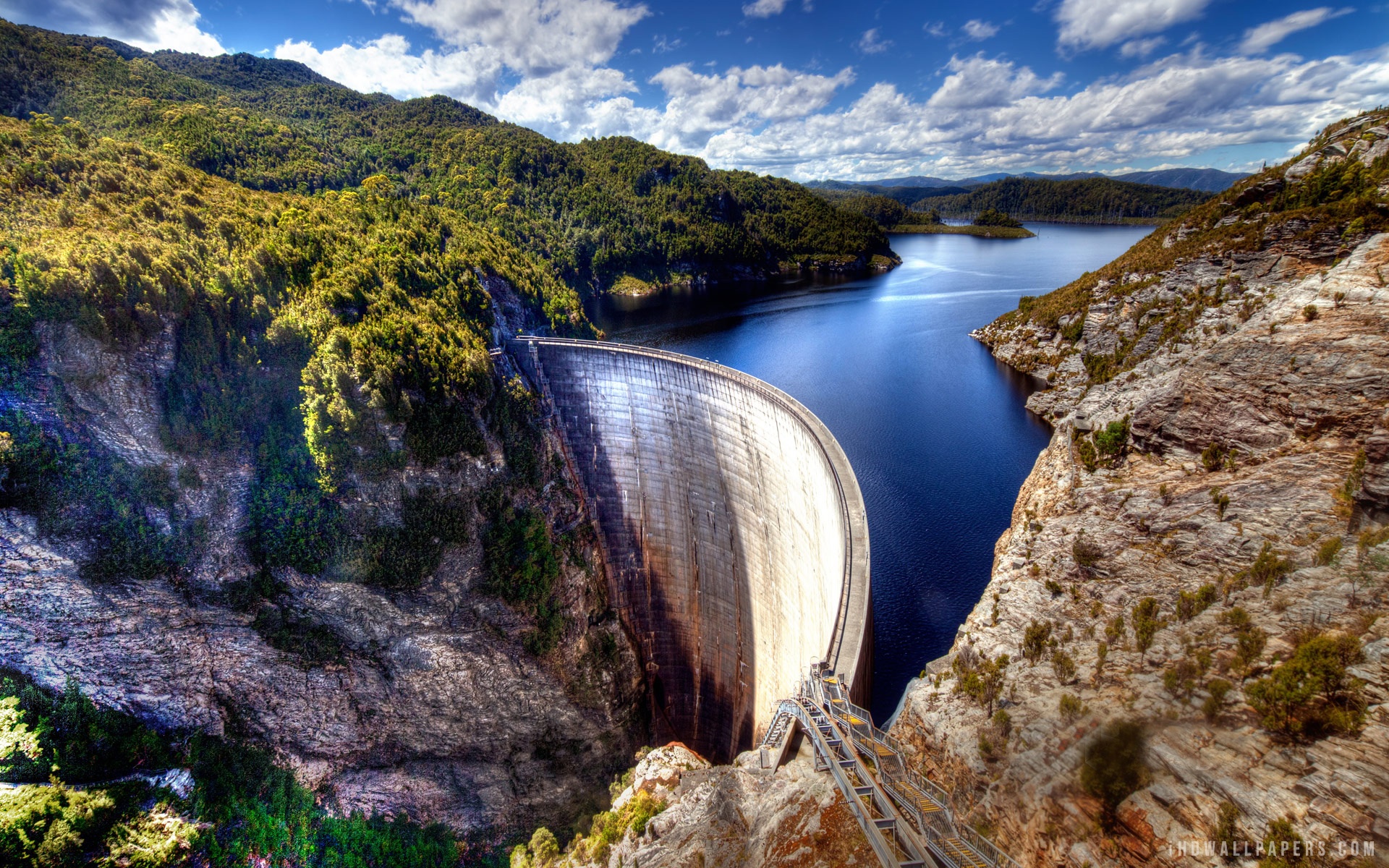 Gordon Dam, Tasmania, Australia HD Wallpaper - iHD Backgrounds