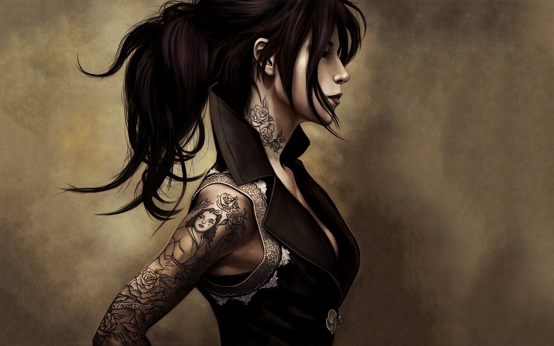 Tattoo girl art Wallpapers Pictures