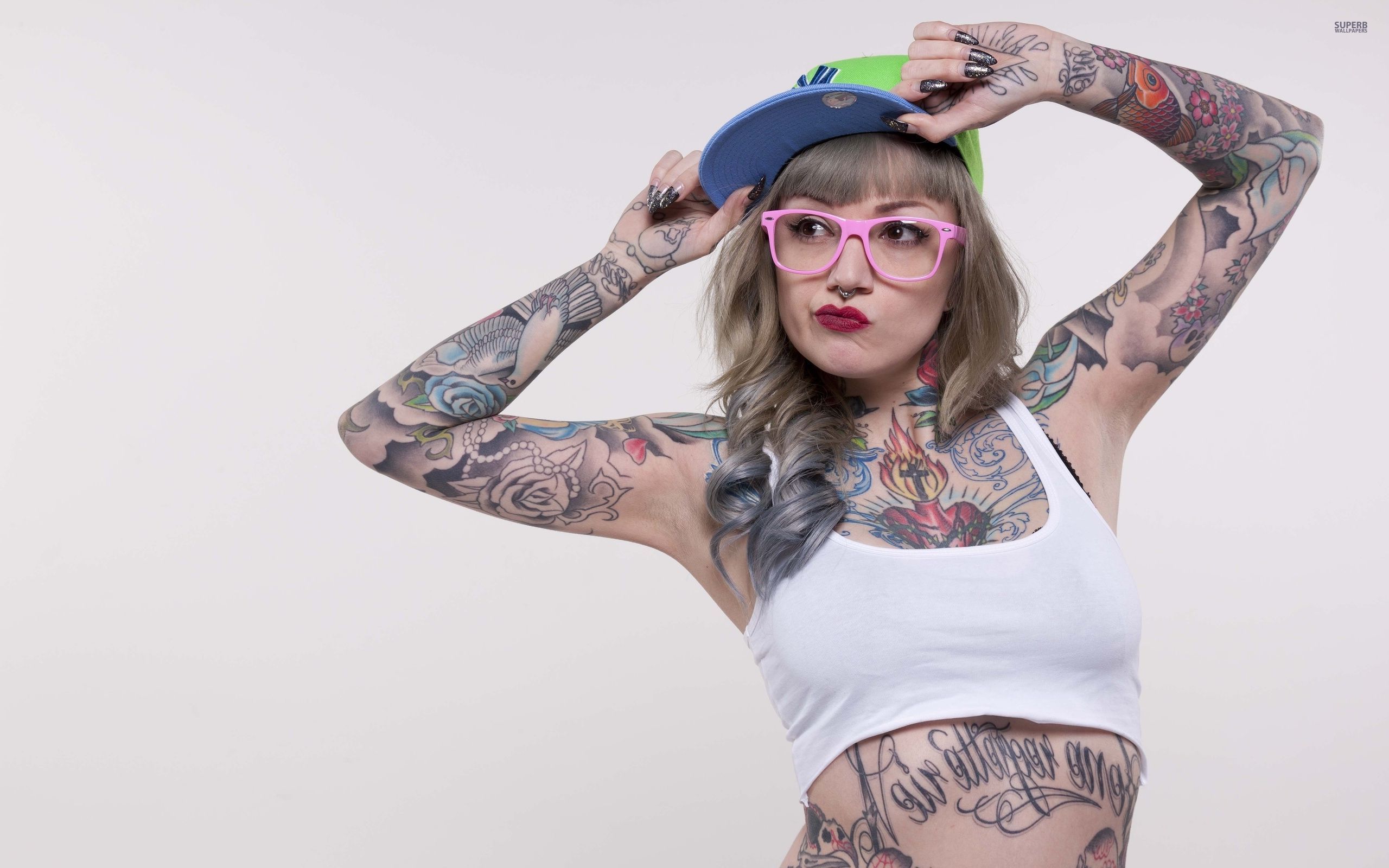 Tattooed girl Desktop and mobile wallpaper Wallippo