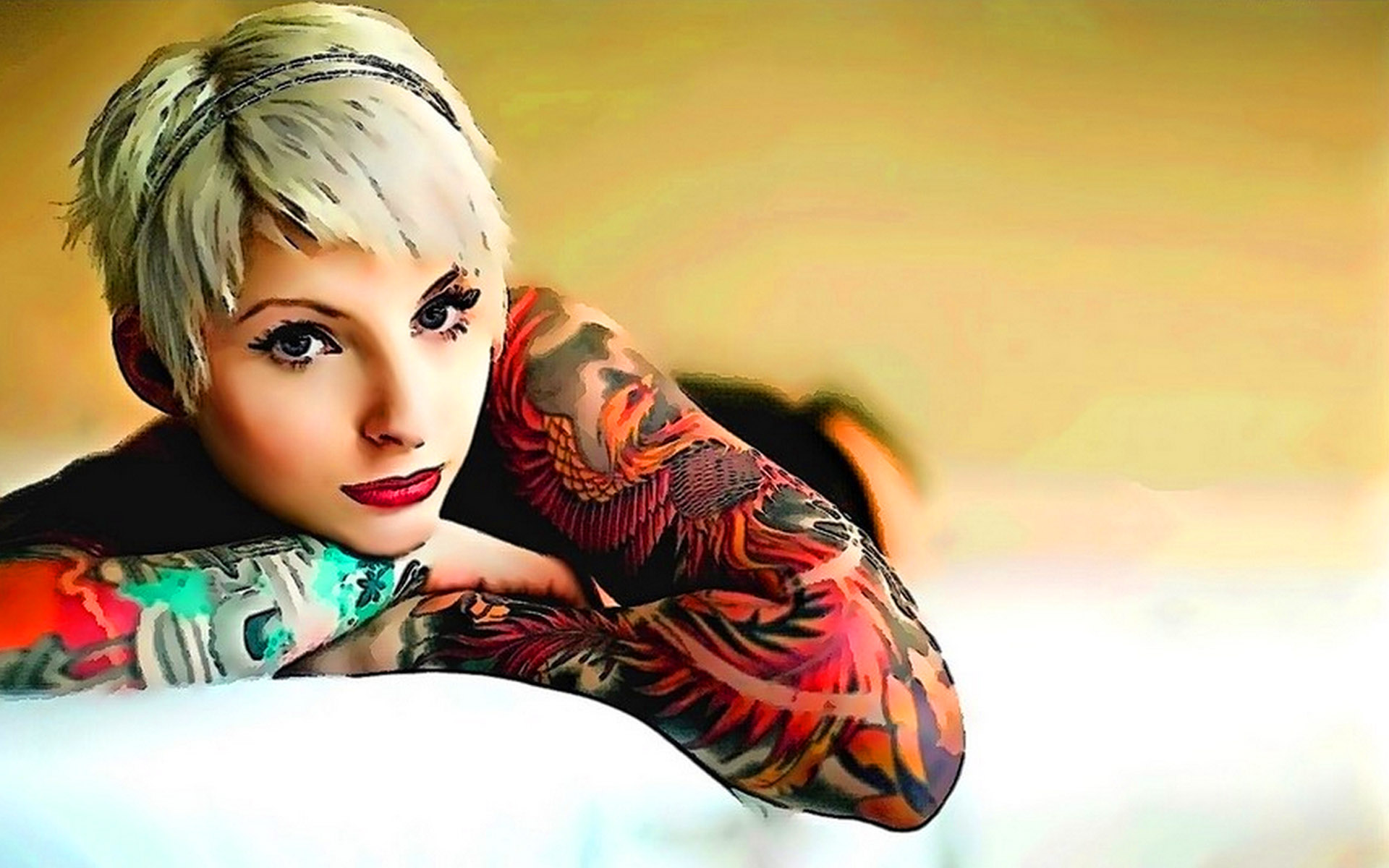 Cute Girl Phoenix Tattoos Wallpaper - HD Wallpaper Rate