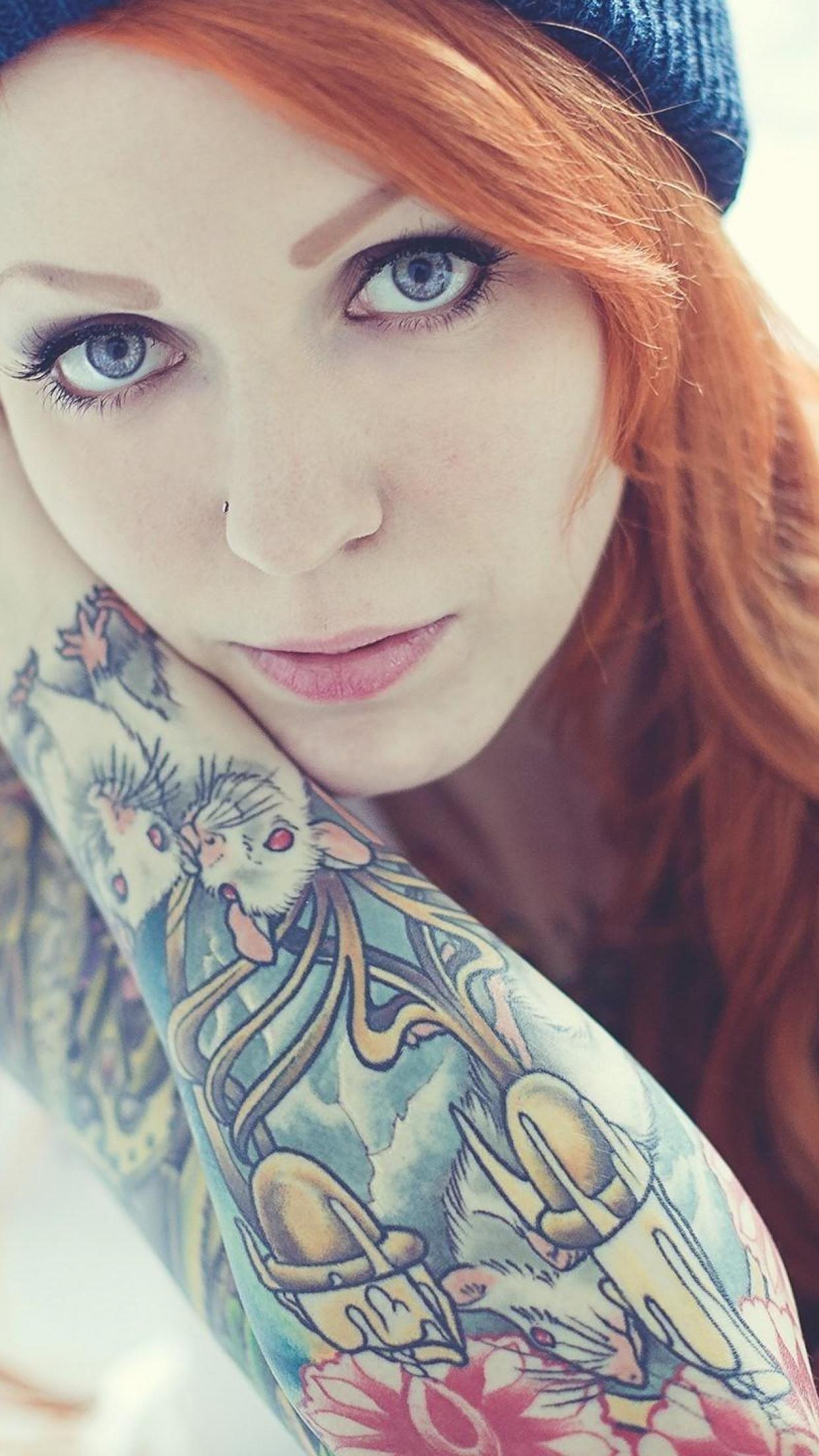 Girls Woman Tattoo Tattooed redhead HD Wallpapers, Desktop