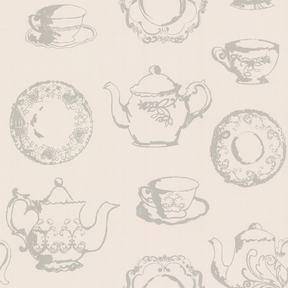 Designer Selection Tea Cup Wallpaper Cream / Taupe (01429TEACUP ...