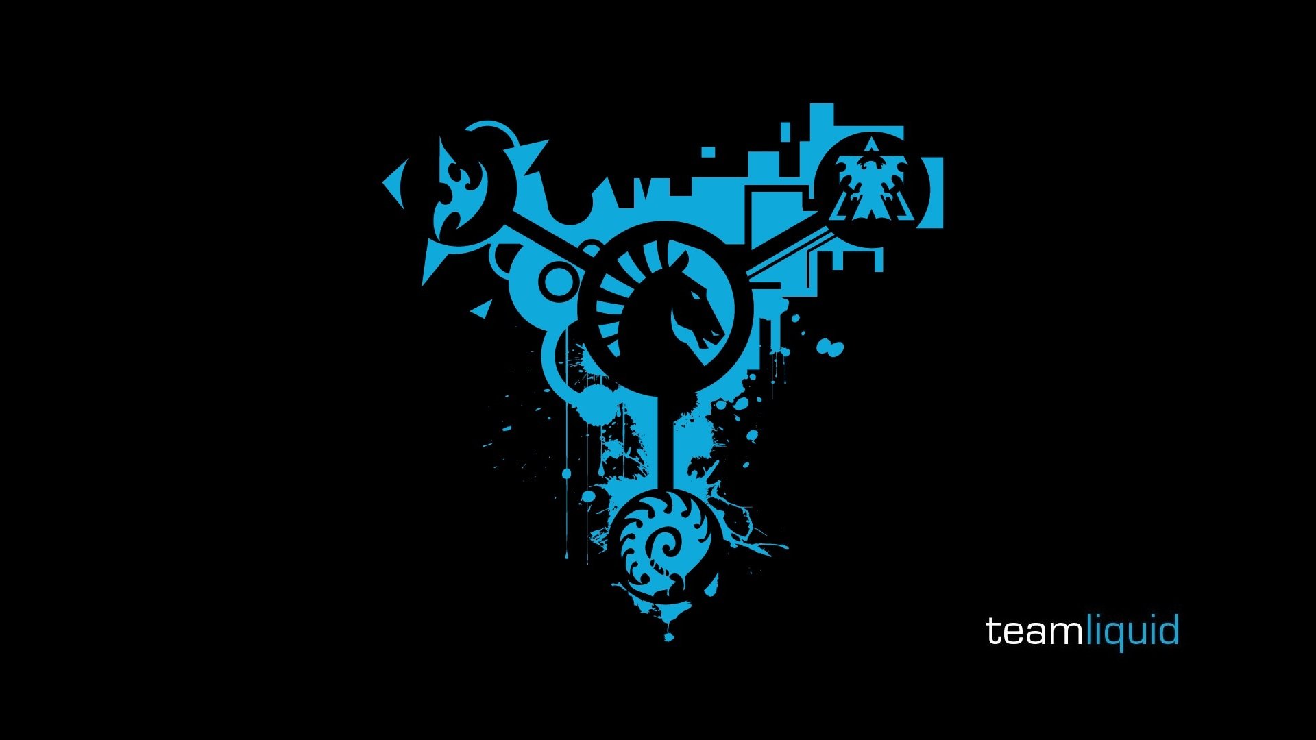 Logos Team Liquid StarCraft II black background wallpaper