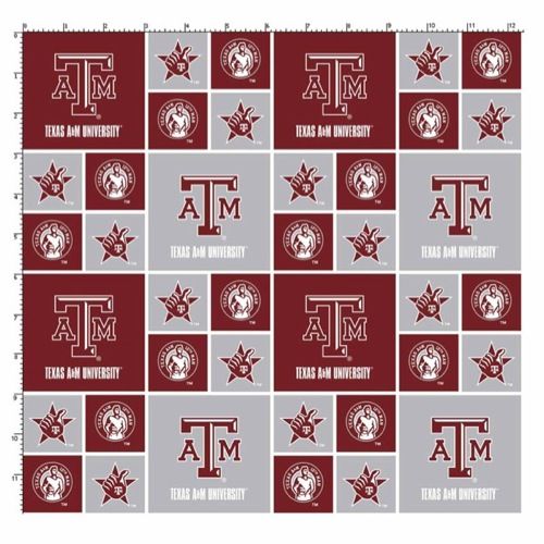 Texas A and M University Fabric Fine Cotton Classic Colored Ground