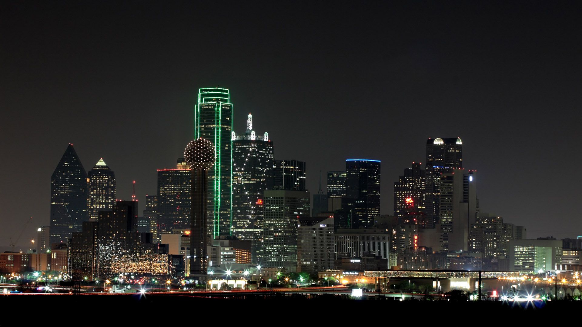 Texas Dallas Skyline At Night Wallpaper 1920×1080 Res | cute ...