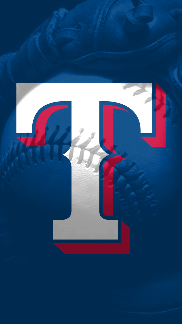 Texas Rangers logo and baseball iPhone 5 Wallpaper (640x1136)