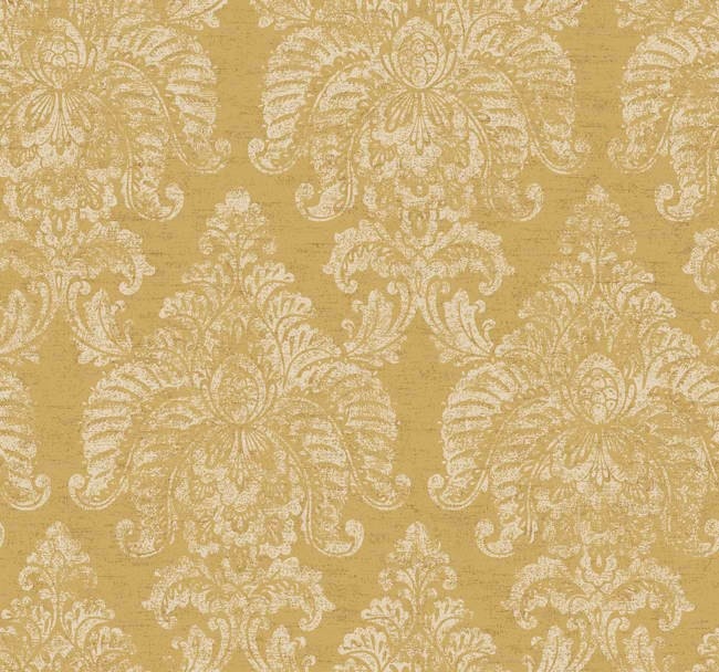 Gold Tan AD8128 Textured Damask Wallpaper Damask Wallpaper